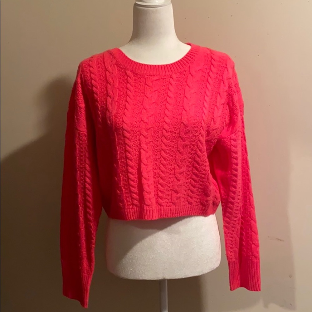 Hot pink cropped sweater